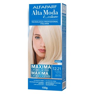 Tintura Creme Alta Moda Alfaparf Louro Platina Irisé Cinza 12.21