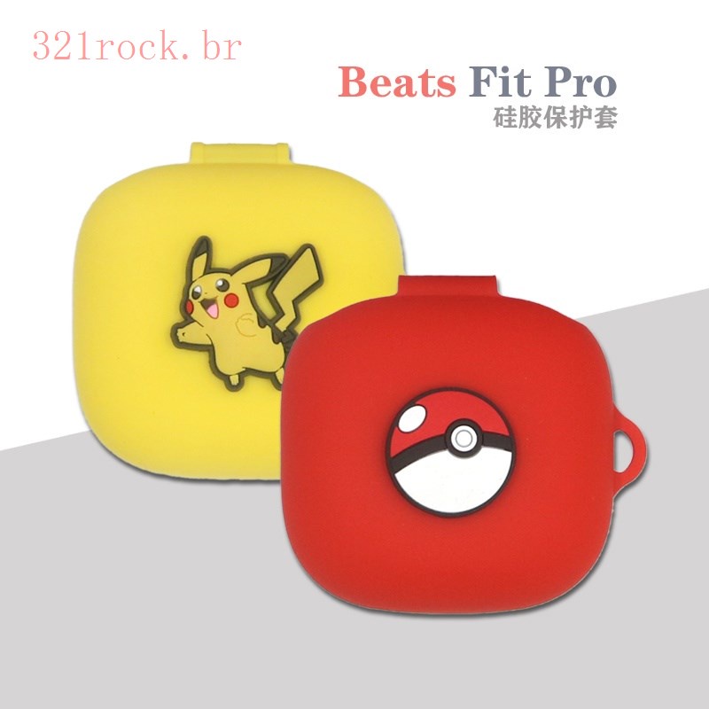 Adequado para Beats Fit Pro Fone de ouvido Bluetooth Capa protetora para fone de ouvido Bluetooth Trendy Cool Cute Cartoon Poké Ball Master Ball Charging Bin Silicone Concha macia