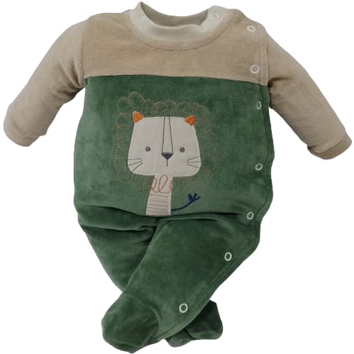 Macacão Bordado Longo Plush Bebê Menino Chuquinha Inverno