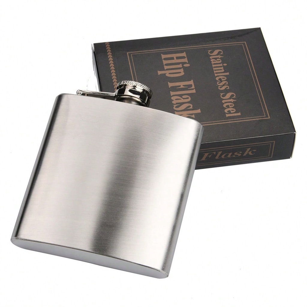 KIT Cantil de Bolso 230 ml Porta Bebida em Aço Inox Whiskeira Rum Vodka