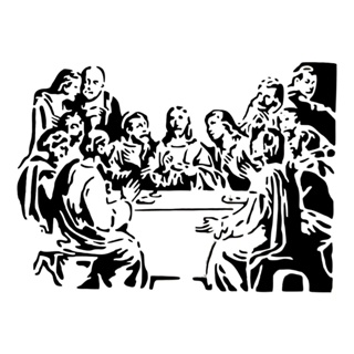 Stencil para pintura Molde Religioso Santa Ceia Jesus Apóstolos,  Escolha tamanho entre A4 21x30cm ou 30x40cm em Oferta na Shopee