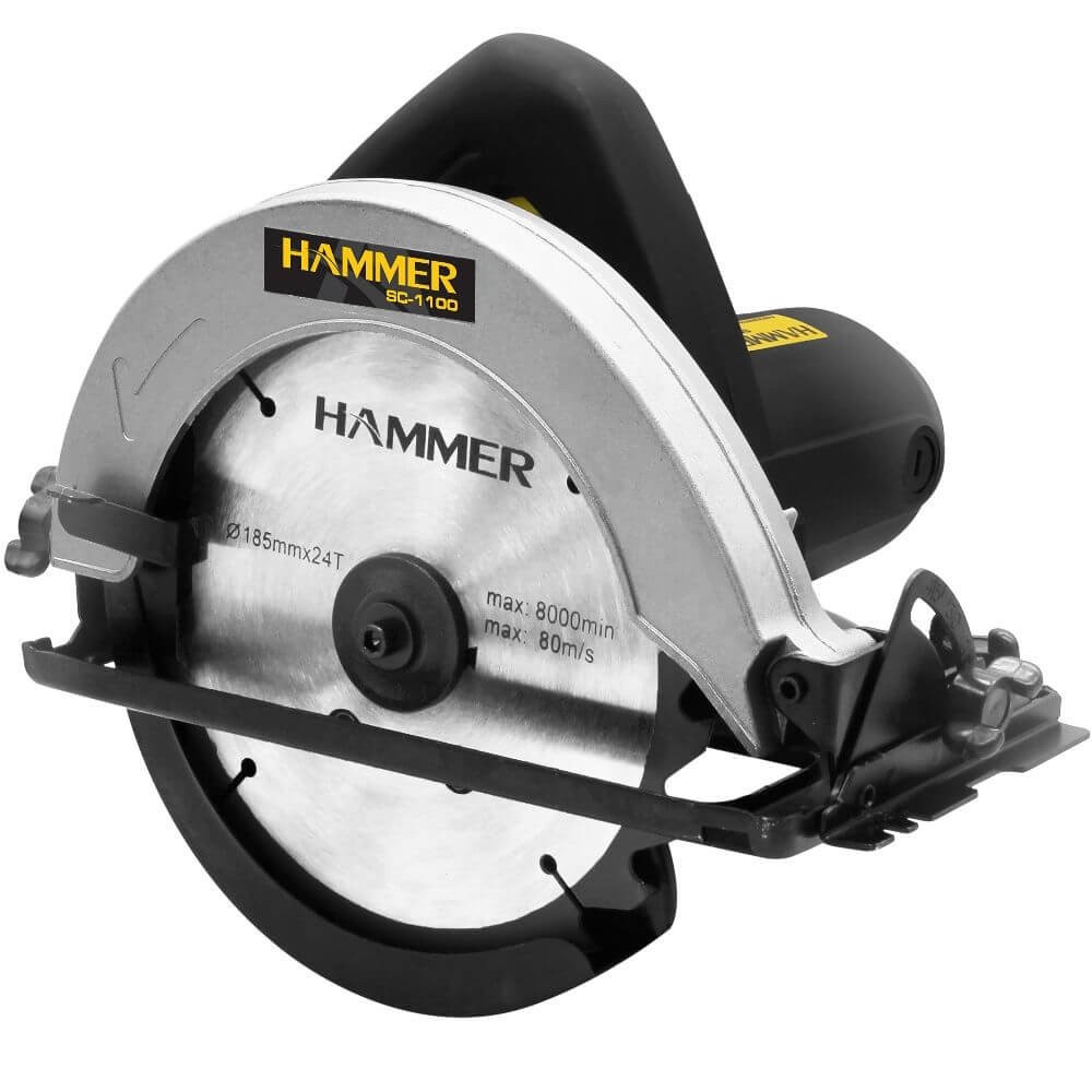 Serra Circular Hammer 127V 100% Rolamentada 1100w Preto GYSC1100_110 - 127V