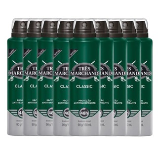 Kit Desodorante Aerosol Très Marchand Classic 150ml - 9 Unidades