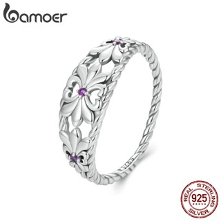Bamoer 925 Sterling Sliver Ring Retro Iris Moda Jóias Presentes Para Mulheres