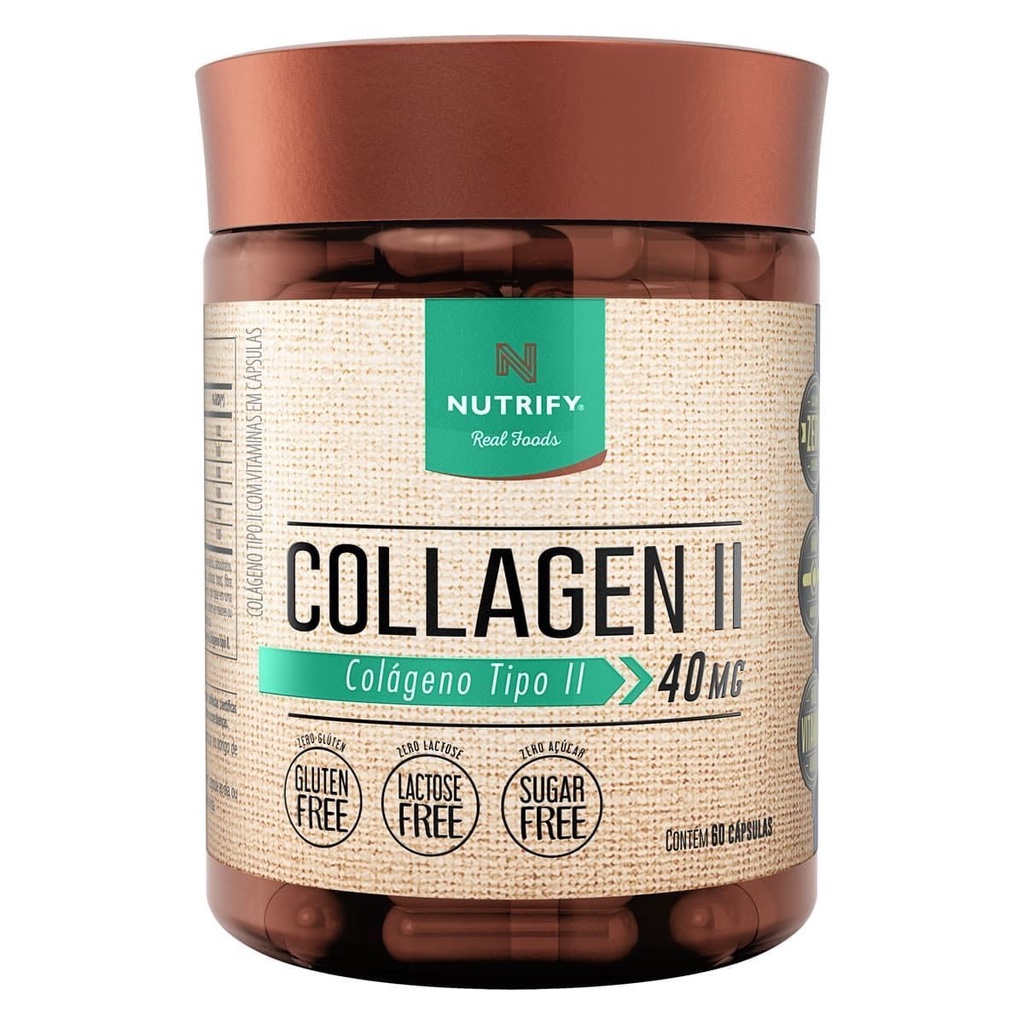 Collagen II 40mg - Colágeno tipo 2 - Nutrify - 60 cápsulas