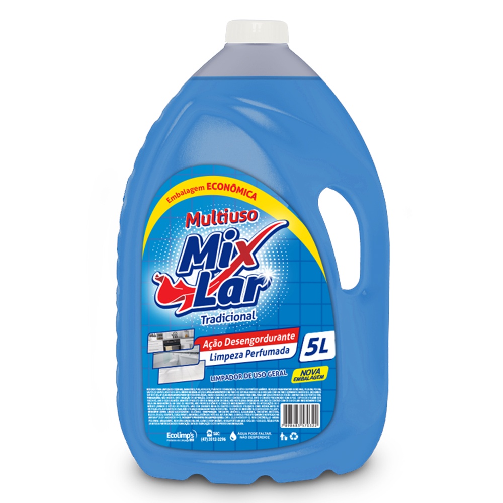 Limpador Desengordurante Multiuso Tradicional Mix Lar - 5 Litros