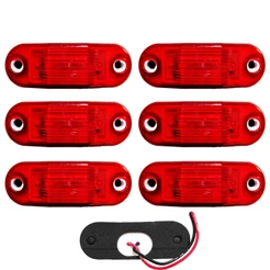6 Lanterna Vigia Ônibus Caminhão 2 LED Vermelha BIVOLT +Chicote