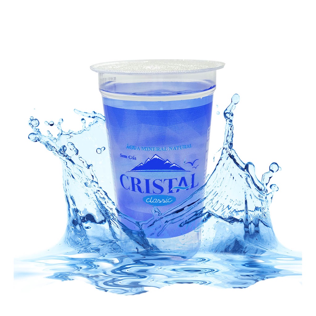 Kit 48 Unidades Água Cristal Natural Sem Gás Copo 300 Ml Alta Qualidade Refrescante