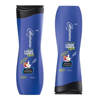 Kit Shampoo 325ml e Condicionador 325ml Monange Lisos Te Quero em Oferta na Shopee