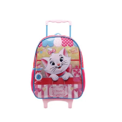 Mochila Escolar C/ Roda Personagem Gatinha Marie Nº16 Xeryus | Gata | Fofa | Fofura | Rosa | Meiga | Infantil | Rodinha | Desenho | Filme | Meninas