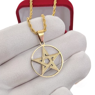 Pingente Estrela 5 Pontos Pentagrama + Cordão Banhado A Ouro em Oferta na Shopee
