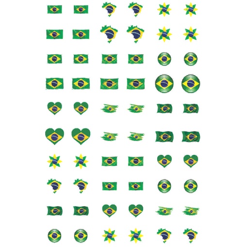 60 adesivos de unha 3D Brasil PRÉ PRONTO - 795-2 em Oferta na Shopee