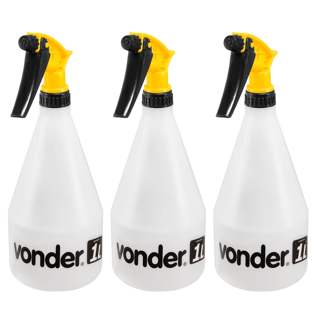 Kit 3 Borrifador Pulverizador Manual Vonder 1 Litro Jato Regulável Spray Névoa Jardim Agrícola em Oferta na Shopee