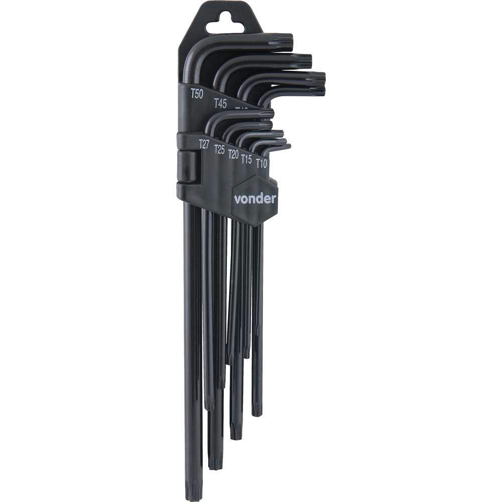 Jogo de chaves hexalobular Torx longas 9 Peças VONDER - Home & Living