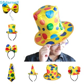 DARNELL Gravata De Pescoço , Bandas De Pano Polka Dots Para Mulheres , Banda De Cabelo Circo Chapéu De Palhaço Mulher