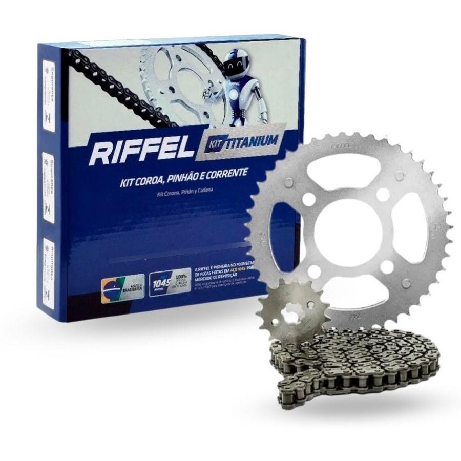 Kit Relação Completa Sem Retentor Titanium Moto Titan 160, Fan 160, Start 160 e Cargo 160 ( - ) Transmissão de Alta Qualidade Melhor Desempenho Motocicleta - Miniatura 4