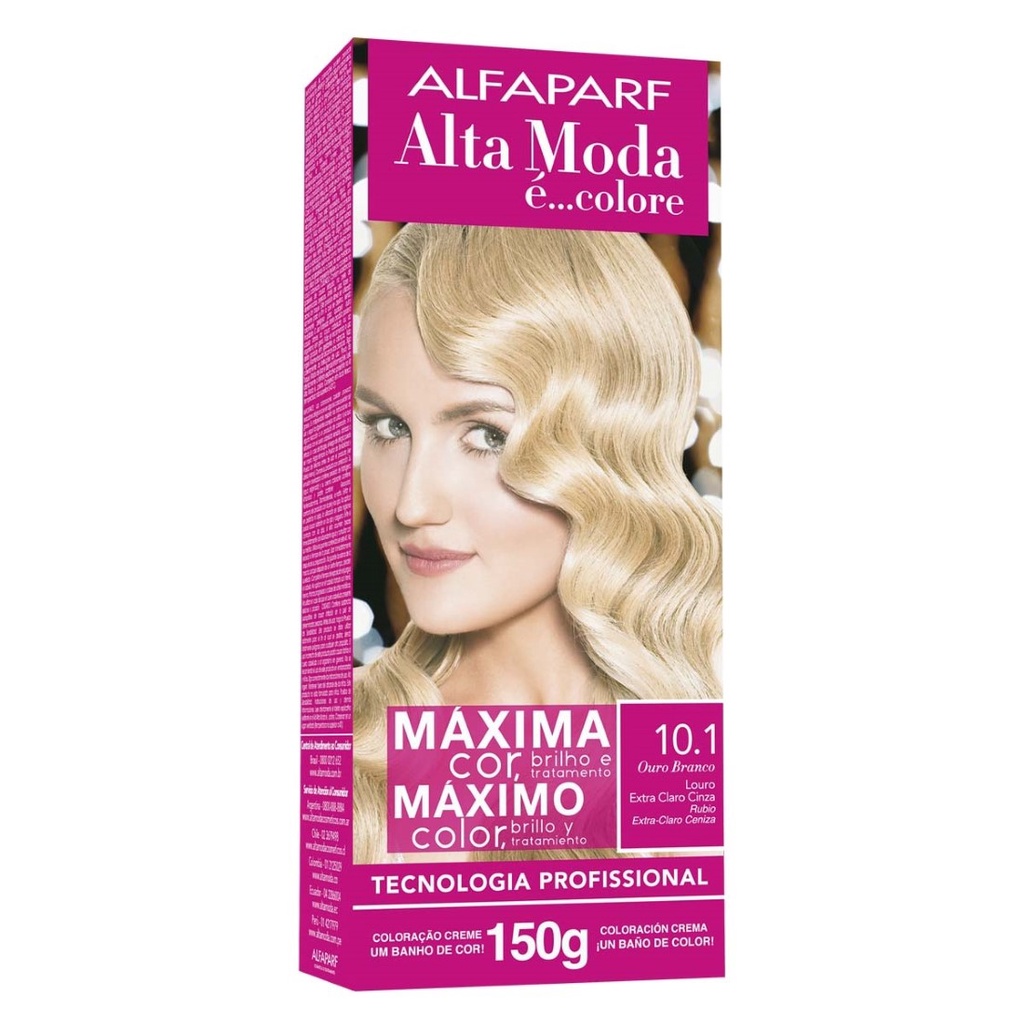 Coloração Creme Nº 10.1 Ouro Branco - Louro Extra Claro Cinza Alta Moda 150g - Alfaparf