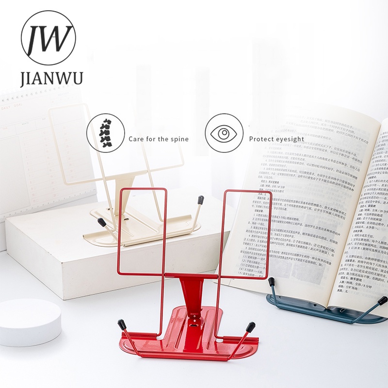 JIANWU Multifuncional Portátil Proteção Dos Olhos Leitura Dobrável De Prateleira De Ferro Estante De Livros Criativo De Bricolage Suprimentos Estudantis Papelaria