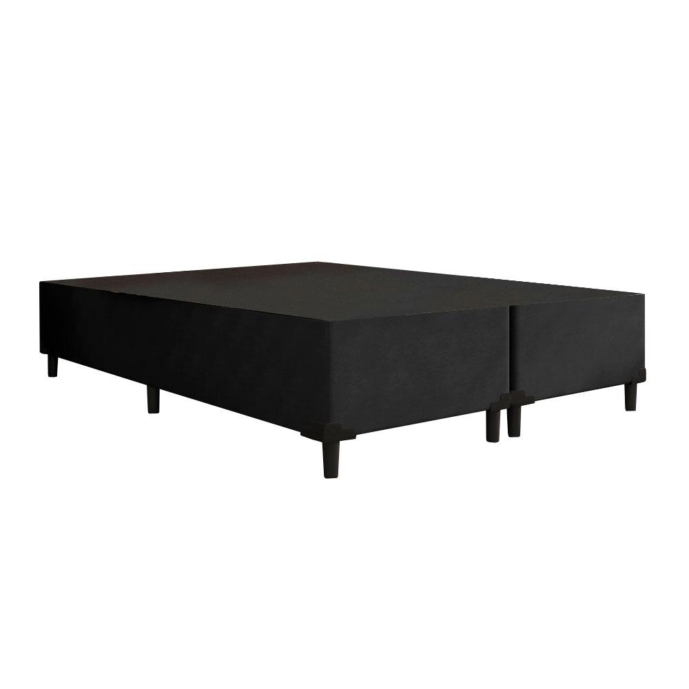 Cama Box Queen 1,58 m com 38cm de Altura Prince Suede Preto