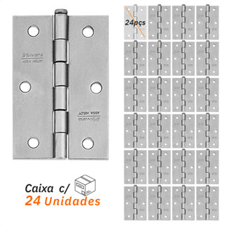 Dobradiça 850 Até 20kg - 3" Aço Polido - Silvana 24pçs