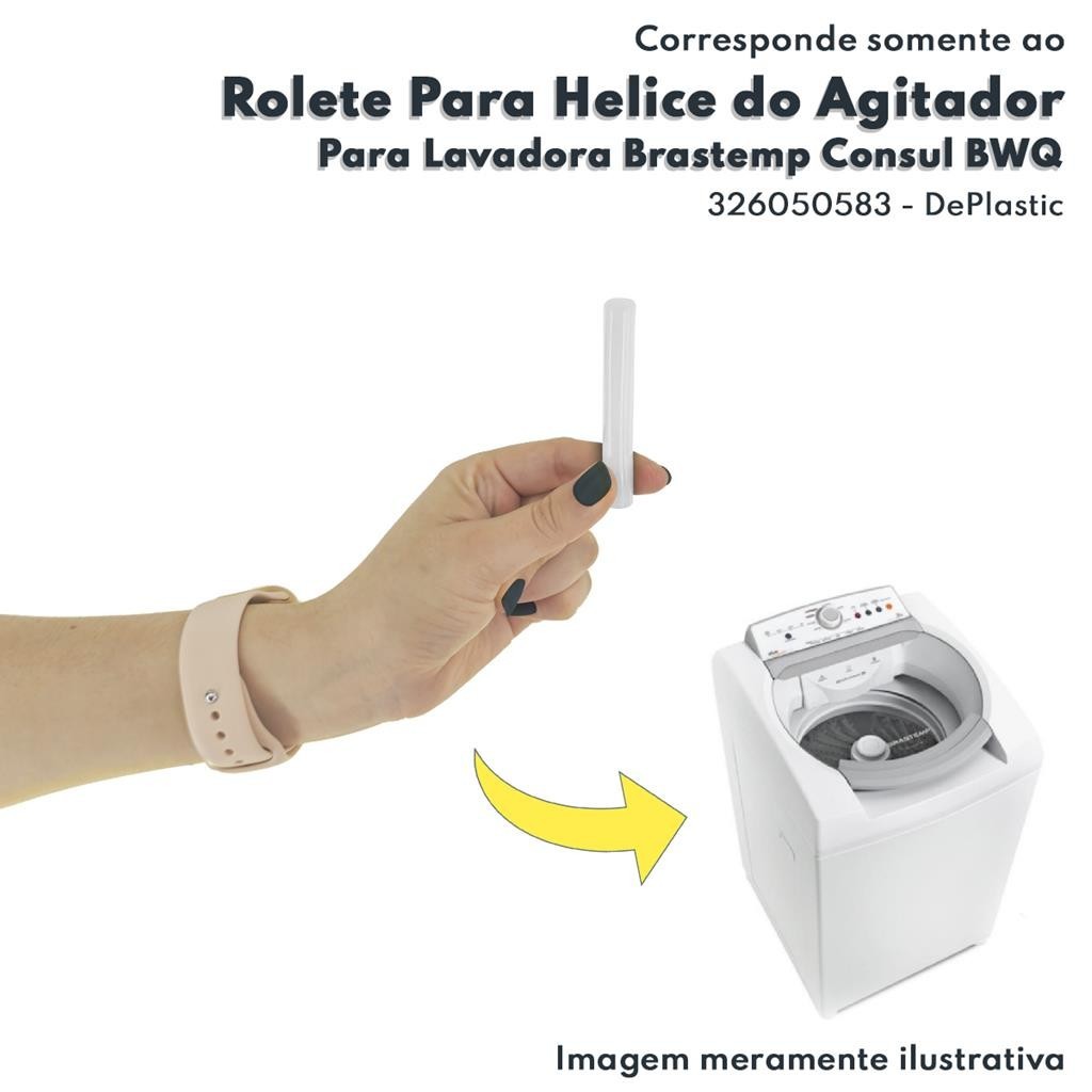 Rolete da Helice do Agitador Lavadora Brastemp Consul CWL10A BWL09A BWF22A CWC24A DePlastic 326050583