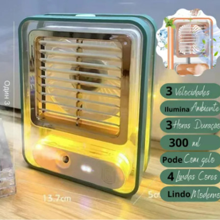 Mini Ar Condicionado Ventilador Umidificador E Climatizador