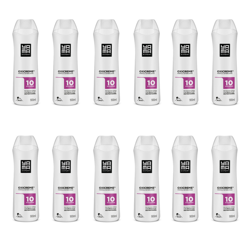Kit Com 12 Água Oxigenada Cremosa Yamá 10 vol - 900ml
