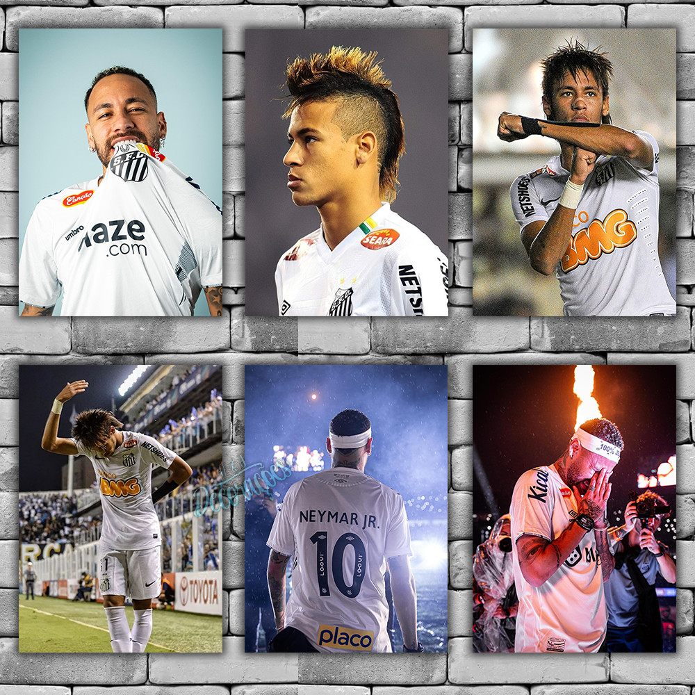 Placas Decorativas Quadros Neymar no Santo.s 01 a 15 - Futebol Esportes Jogador