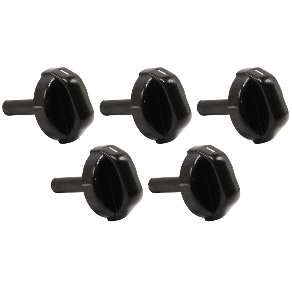 Kit 5 Botões Manípulos Para Fogão Dako GE Preto Cano Longo