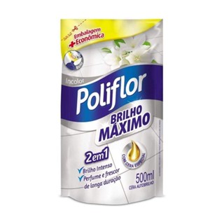 Cera Liquida Incolor Poliflor Brilho Máximo Sachê 500ml