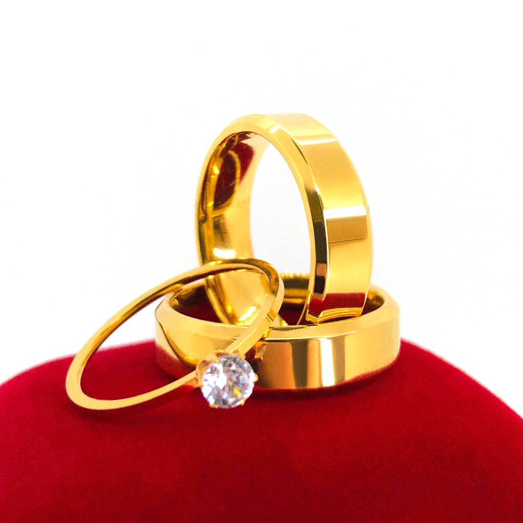 Par de Alianças 6mm Chanfradas Feitas de Moedas Antigas C/ 10 Banhos a Ouro 18k