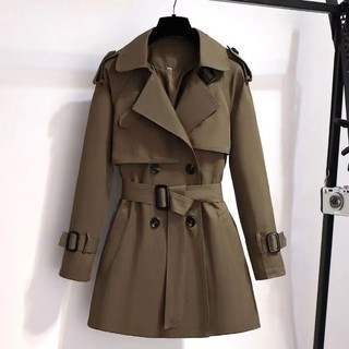 Cáqui Feminino De Primavera Maillard Estilo Trincheira De Outono Casaco Longo Da Moda