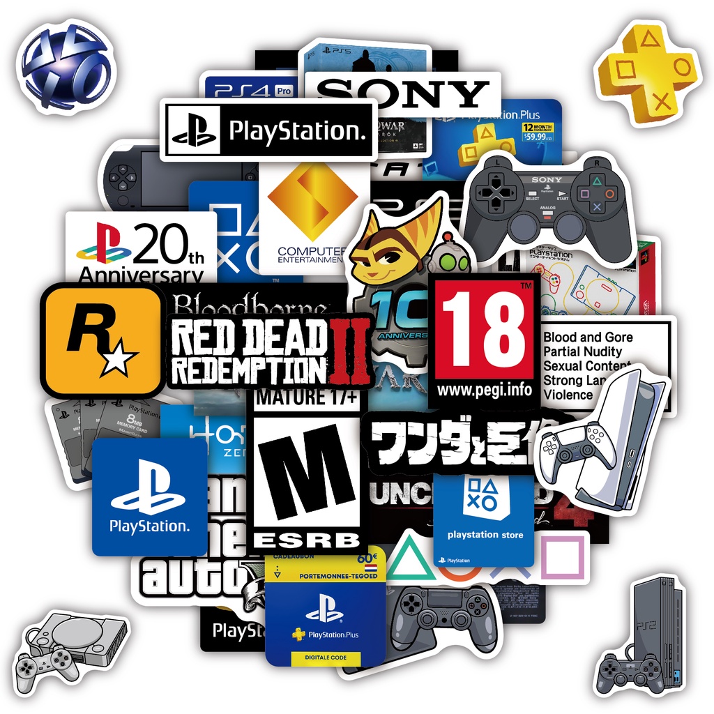 40 pcs SONY PlayStation Tema Adesivos De PVC À Prova D'água em Oferta na Shopee