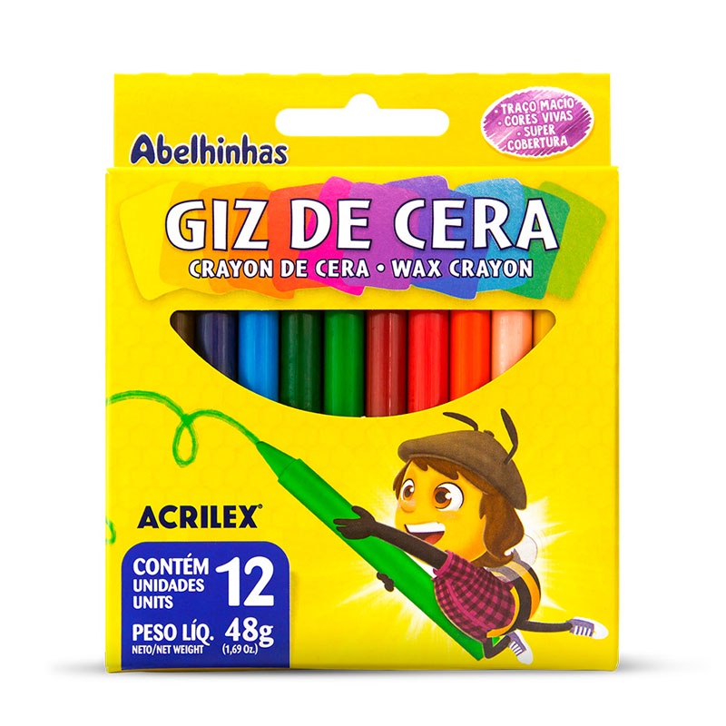 Giz de Cera 12 Cores Acrilex: Onde Comprar | BuscaProdutos