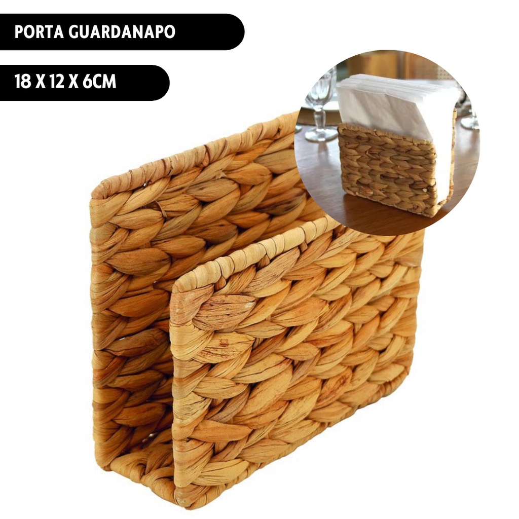 Porta Guardanapo Seagrass Natural 18x12x6cm Yazi em Oferta na Shopee
