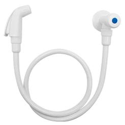 Ducha Higiênica Branco 1/4 Volta Bidê Mangueira 1m Parede Banheiro Chuveirinho ABS Prático