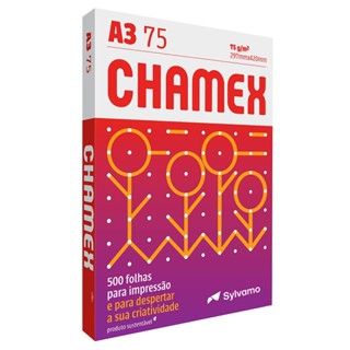 Papel sulfite A3 75g 297x420 com 500 fls Chamex