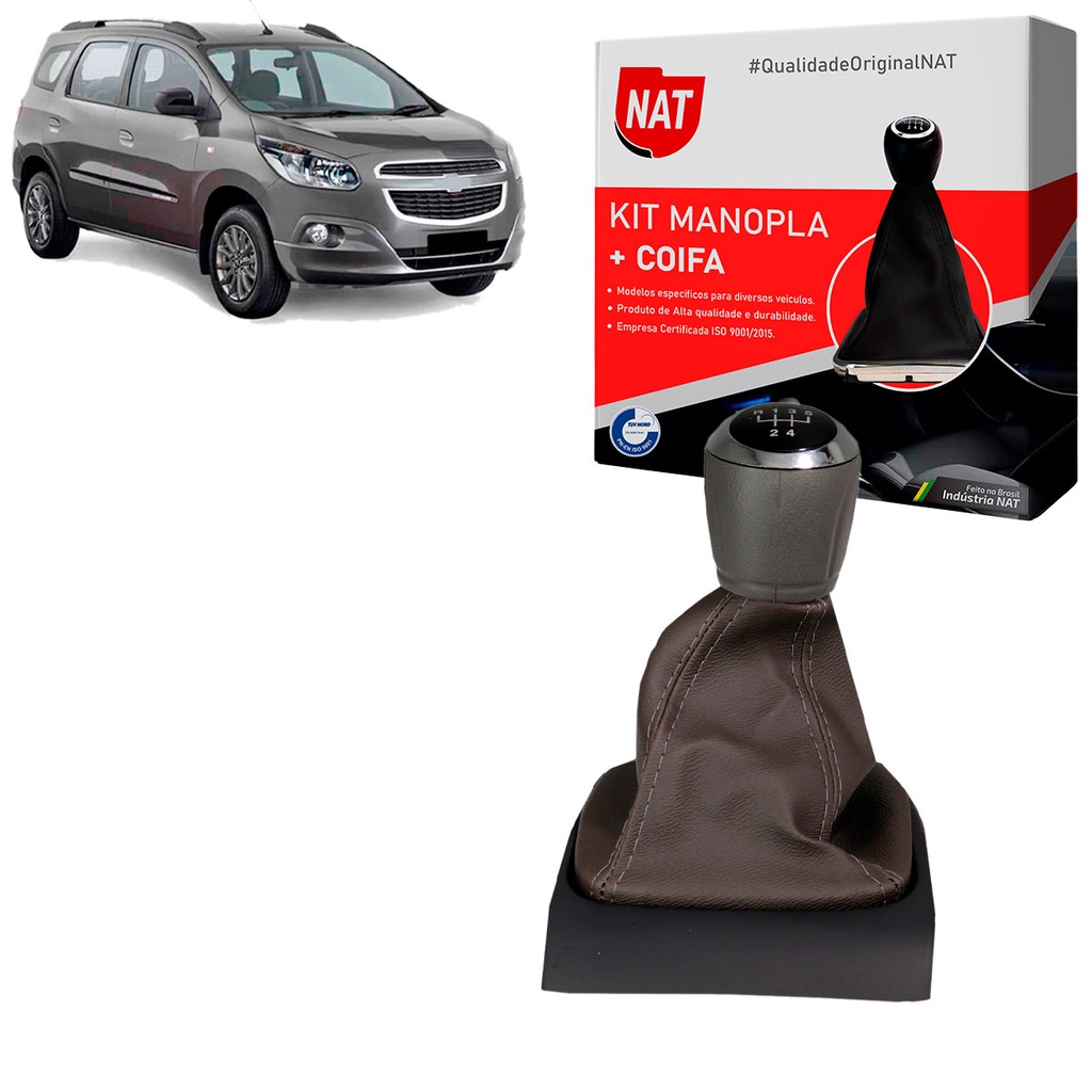 Manopla + Coifa Chevrolet Spin 2013 Até 2018 - 5 Marchas
