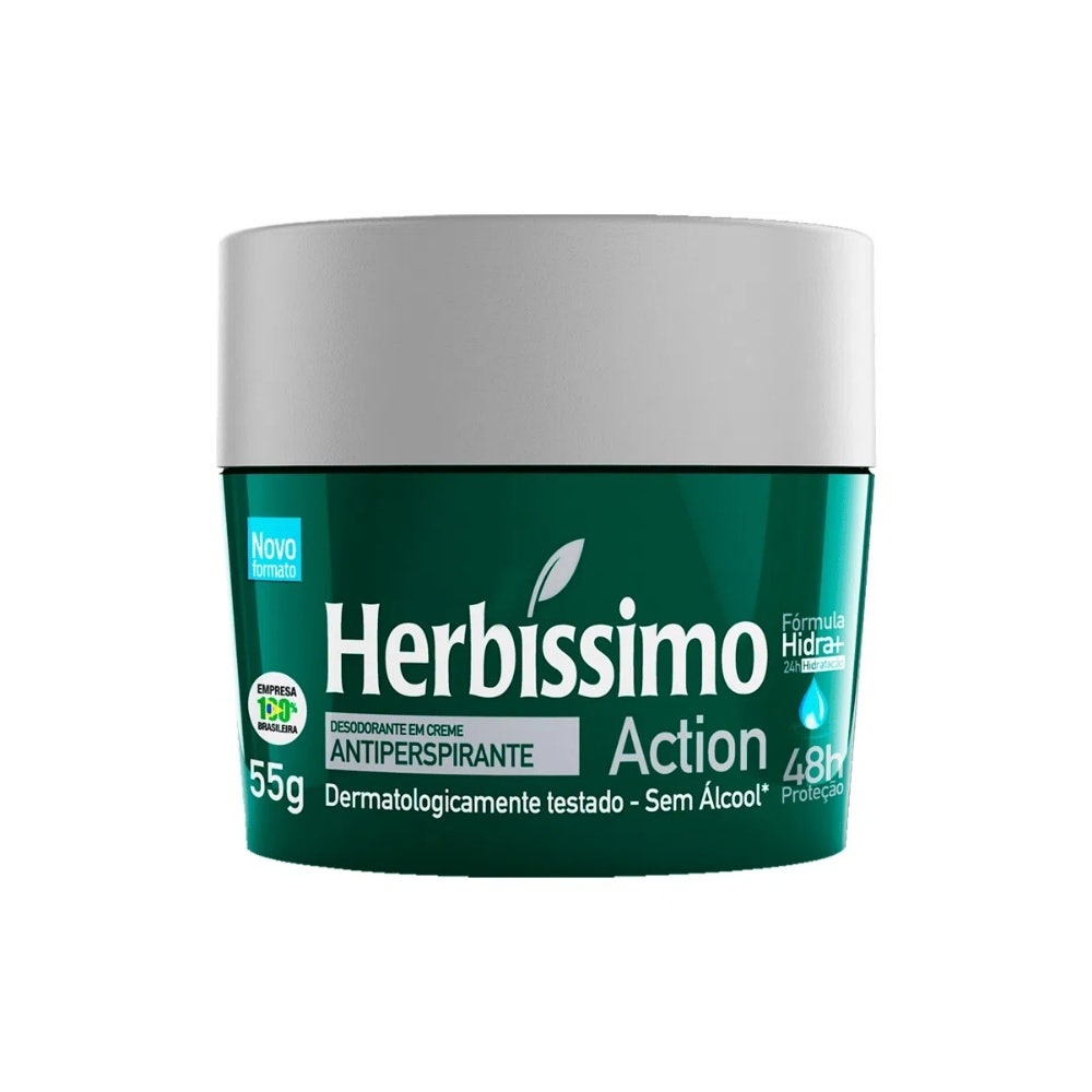 Desodorante Creme Herbissimo Action 55g em Oferta na Shopee