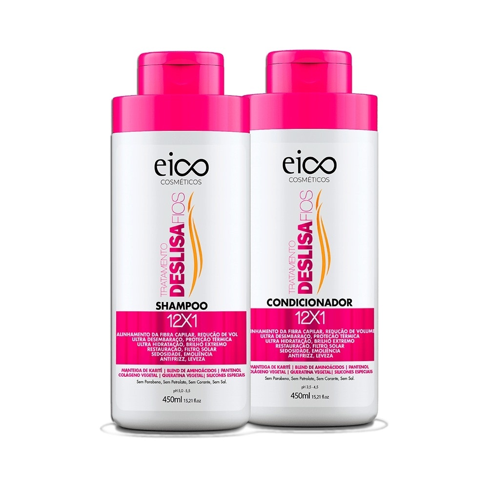 Kit Shampoo + Condicionador Eico Tratamento Deslisa 450ml