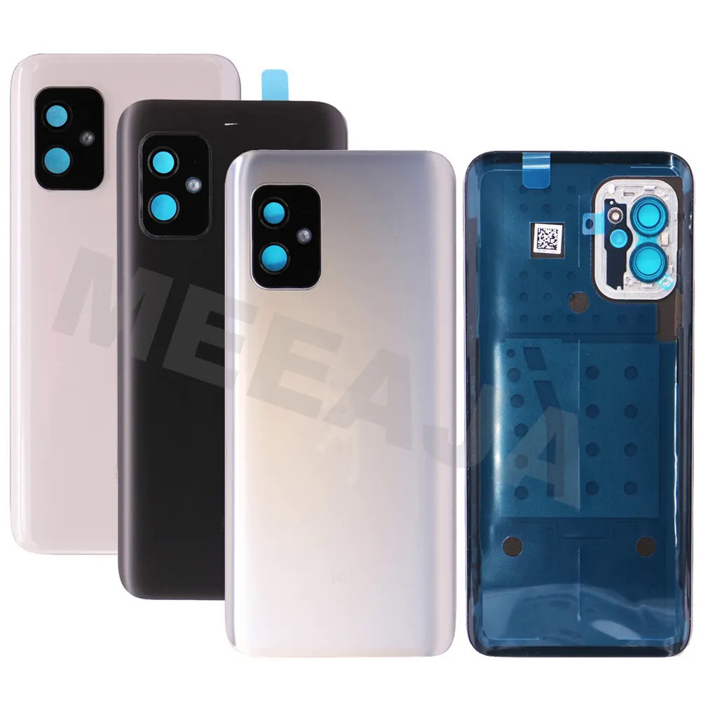 Capa traseira de vidro original para Asus Zenfone 8 ZS590KS tampa da bateria traseira da porta com moldura de câmera