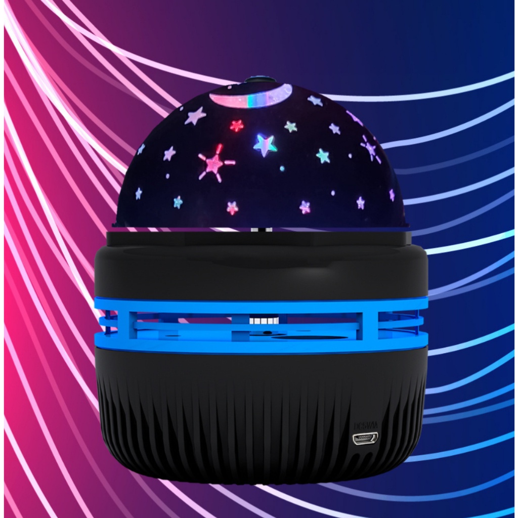 Luminária led Mini Projetor Estrela lua Abajur 360º