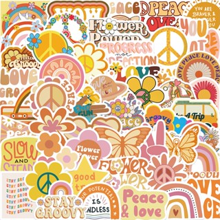 50PCS Groovy Boho Hippie Adesivos De Grafite À Prova D