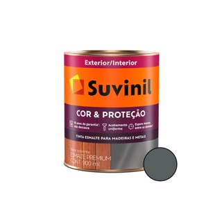 Tinta Esmalte Sintético Cor e Proteção Cinza Escuro Brilhante 900ml - SUVINIL