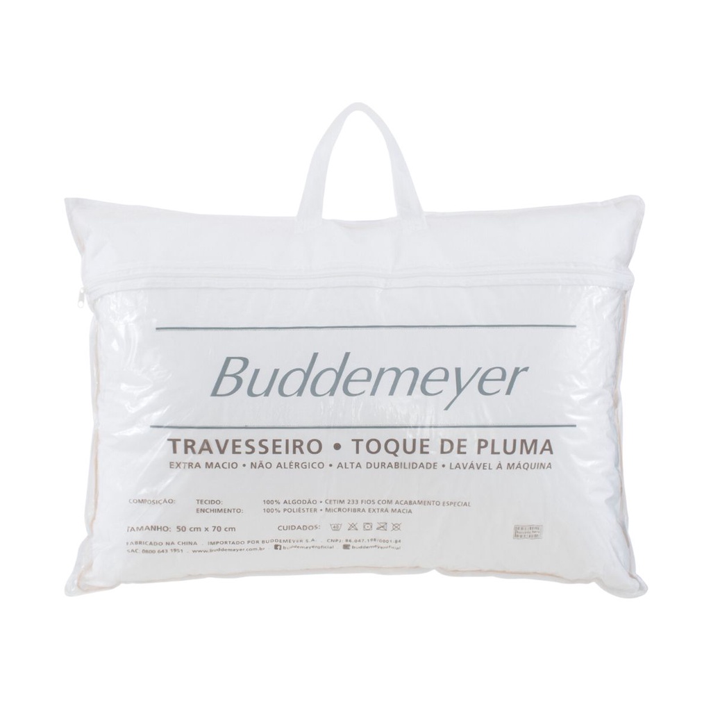 Travesseiro Buddemeyer Toque de Pluma 100% Algodão 233 Fios 50x70cm