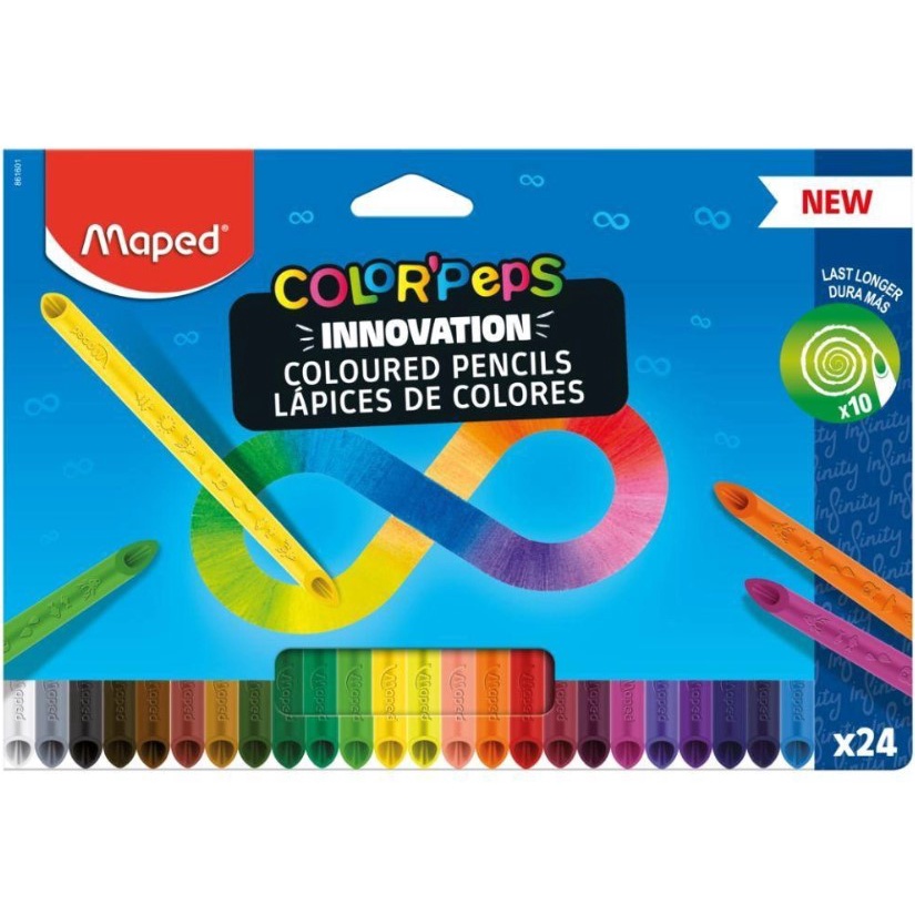 Lápis de Cor Maped Color Peps Infinity 24 Cores Original Escolar em Oferta na Shopee