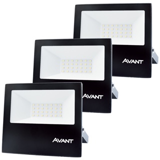 3 Refletor Led Luz Branca 6500K Bivolt 30w Prova de Água Iluminação Externa Avant em Oferta na Shopee