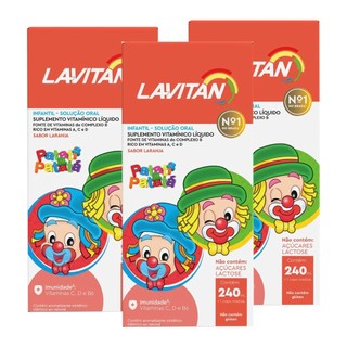 Kit 3 Unidades Lavitan Kids Laranja 240ml em Oferta na Shopee