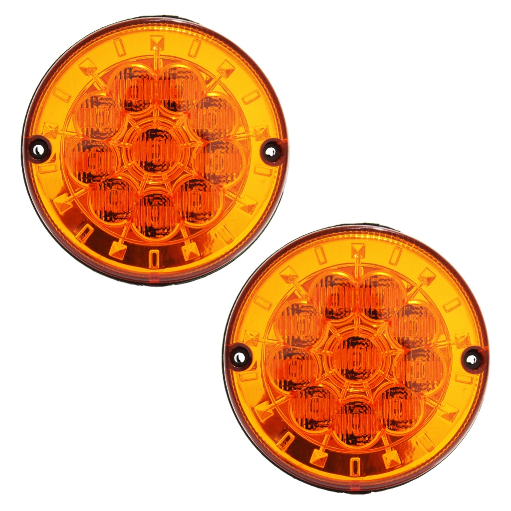 KIT 2 Lanterna Traseira Ônibus Caminhão 125mm 10 LED 24V AM