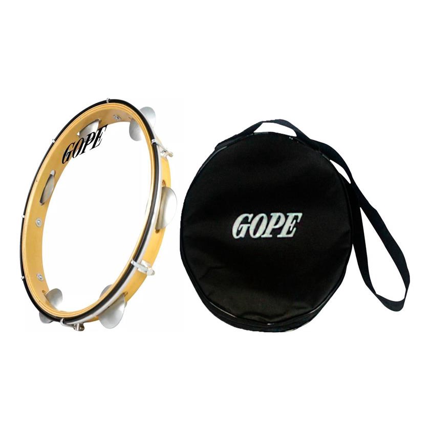 Pandeiro Profissional Gope 12 Pol.pele Cristal+case Com Logo